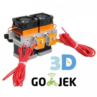 Reprap 3D Printer MK8 Dual Extruder All Metal Hotend Set 0.4/1.75 mm